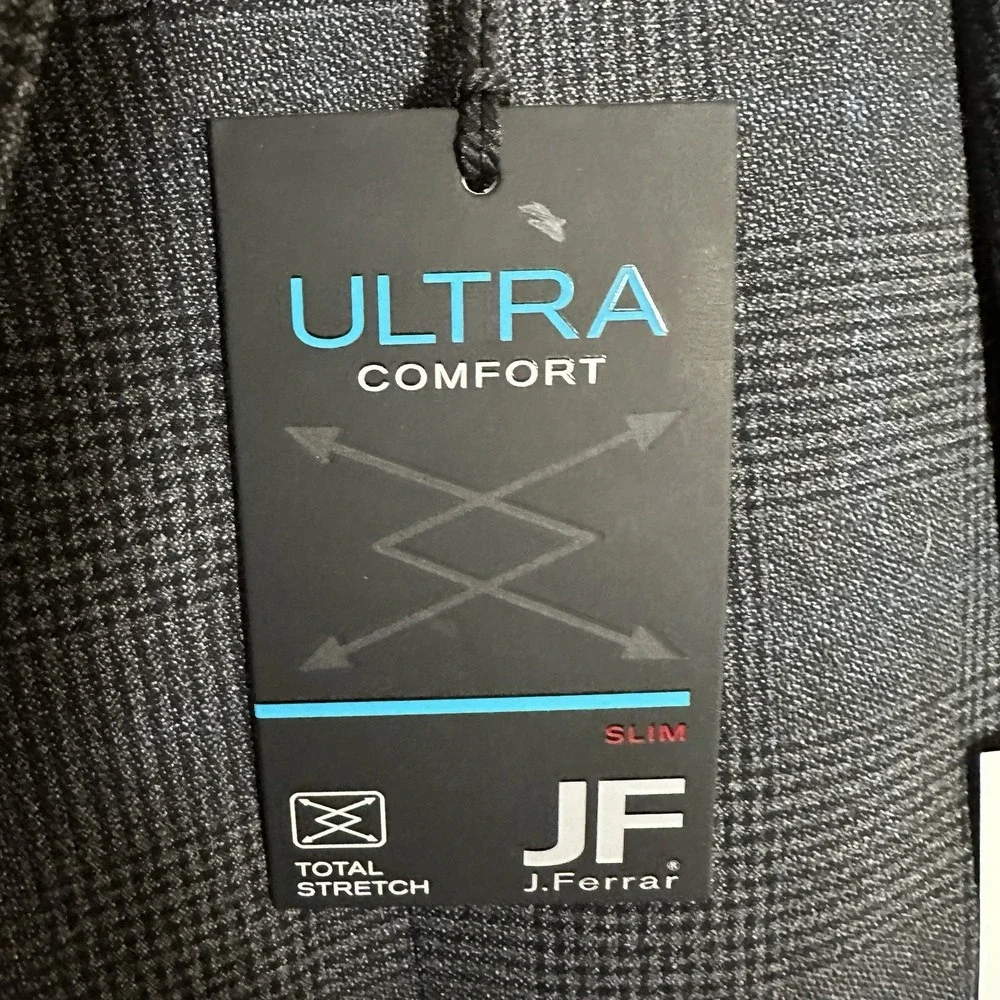 J Ferrar Mens 36‎ R Suit Jacket Slim Fit Charcoal Ultra Comfort Stretch Formal